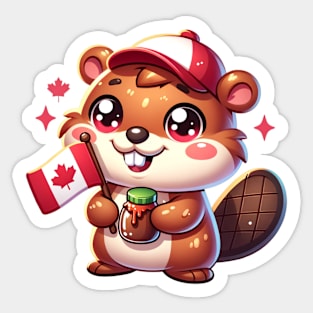 Canada Day Cute Beaver Sticker